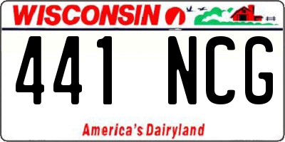 WI license plate 441NCG