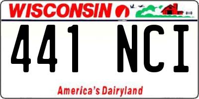 WI license plate 441NCI