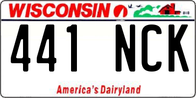 WI license plate 441NCK