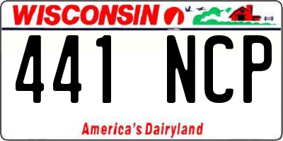 WI license plate 441NCP