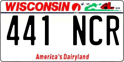 WI license plate 441NCR