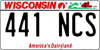 WI license plate 441NCS