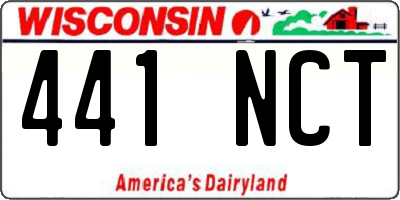 WI license plate 441NCT