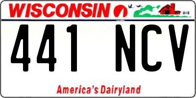 WI license plate 441NCV