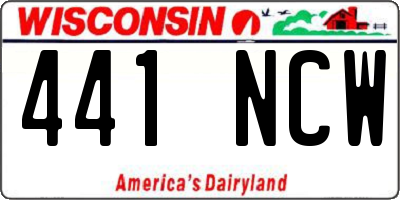 WI license plate 441NCW