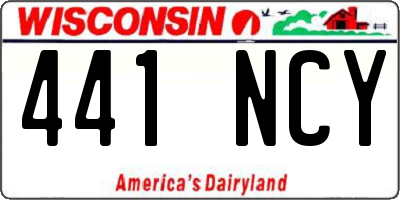 WI license plate 441NCY
