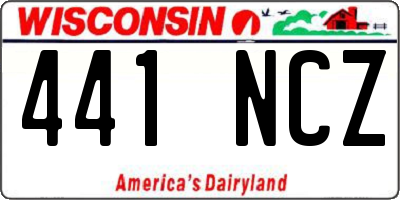 WI license plate 441NCZ