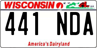 WI license plate 441NDA