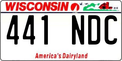 WI license plate 441NDC