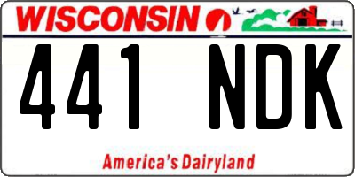 WI license plate 441NDK