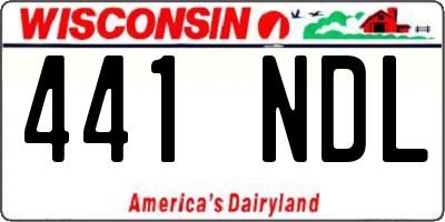 WI license plate 441NDL