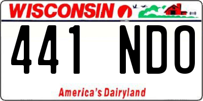 WI license plate 441NDO