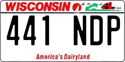WI license plate 441NDP