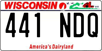 WI license plate 441NDQ