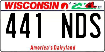 WI license plate 441NDS