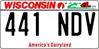 WI license plate 441NDV