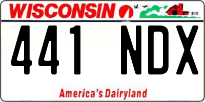 WI license plate 441NDX