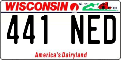 WI license plate 441NED