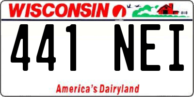 WI license plate 441NEI