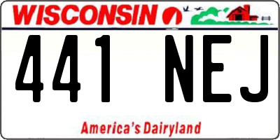 WI license plate 441NEJ