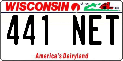 WI license plate 441NET