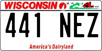 WI license plate 441NEZ