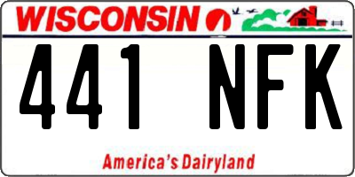 WI license plate 441NFK