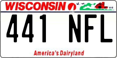 WI license plate 441NFL