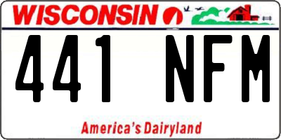 WI license plate 441NFM