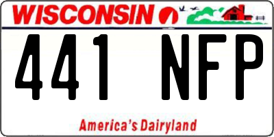 WI license plate 441NFP