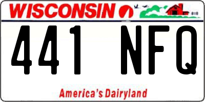 WI license plate 441NFQ