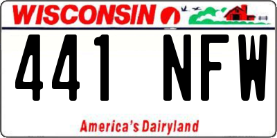 WI license plate 441NFW
