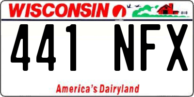 WI license plate 441NFX
