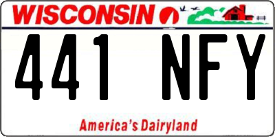 WI license plate 441NFY