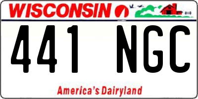 WI license plate 441NGC