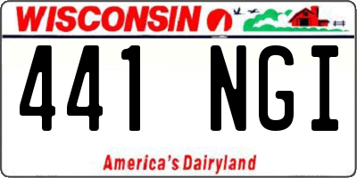 WI license plate 441NGI