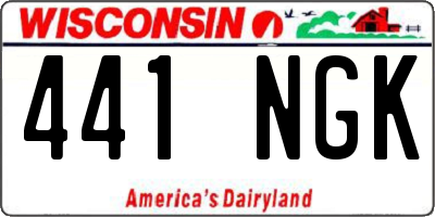 WI license plate 441NGK