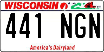 WI license plate 441NGN