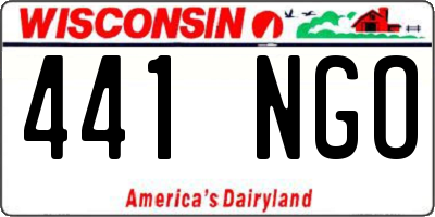 WI license plate 441NGO