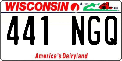WI license plate 441NGQ