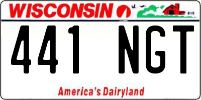 WI license plate 441NGT