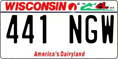 WI license plate 441NGW