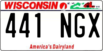 WI license plate 441NGX