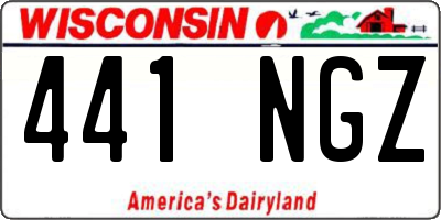 WI license plate 441NGZ
