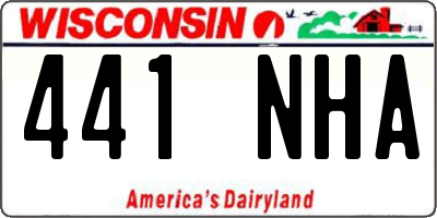 WI license plate 441NHA