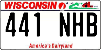 WI license plate 441NHB