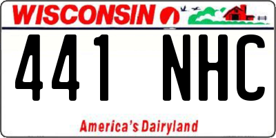 WI license plate 441NHC