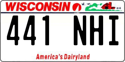 WI license plate 441NHI