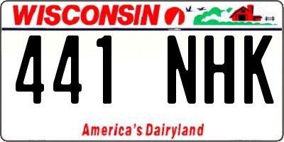 WI license plate 441NHK