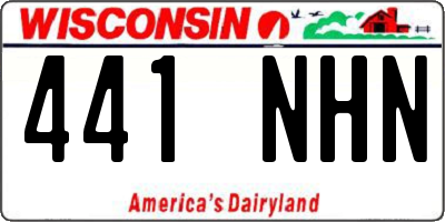 WI license plate 441NHN